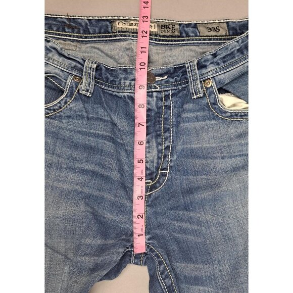 BKE Denim Mens Tyler Straight Distressed Blue Jeans Pants Sz 33S 100% Cotton - Picture 3 of 12